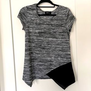 Grey and black short sleeve top